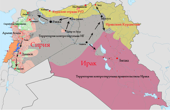 Карта сирии и игил